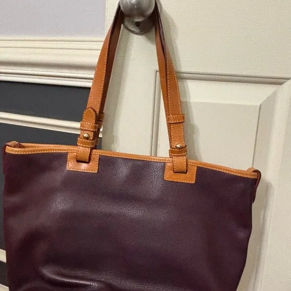 Dooney and Bourke Plum Pebble Grain Tote - Picture 2 of 5
